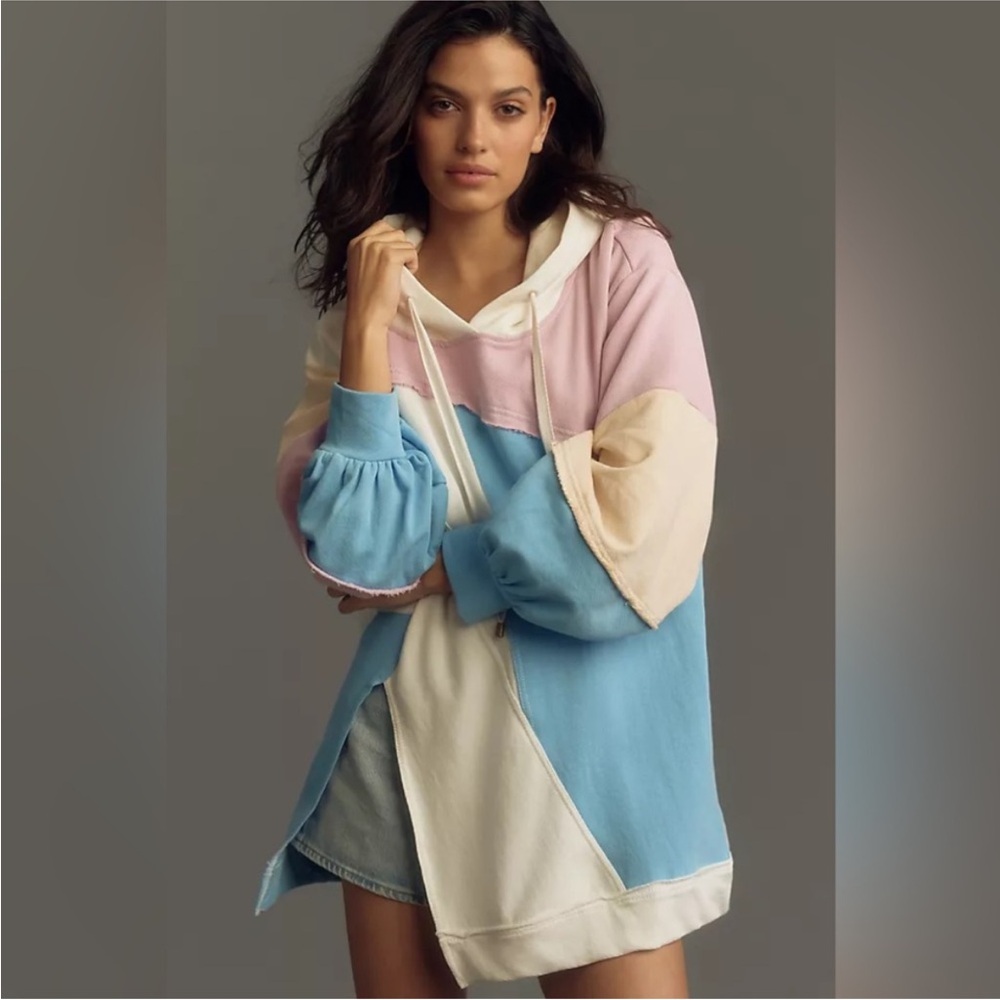 Pilcro Patchwork Hooded Sweatshirt